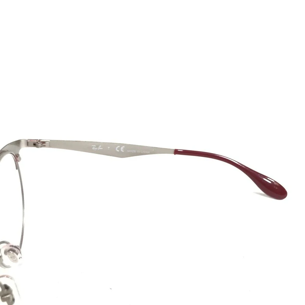 Ray-Ban Eyeglasses Frames RB6406 3024 Matte Grey Burgundy Red Round 49-18-140